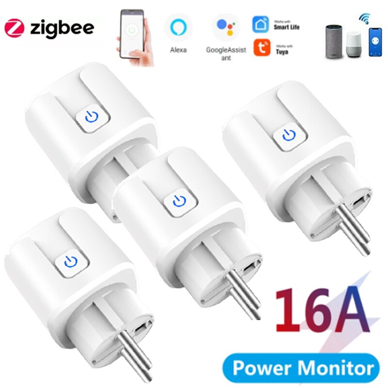 16A EU ZigBee Ÿ̸ Smart Plug Alexa   ܼ..